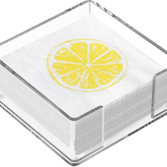 Other - Acrylic Cocktail Napkin Holder for Table, Clear Guest Towel Holder, Beverage Buf
